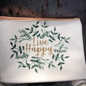 NWOT Live Happy Zippered Pouch